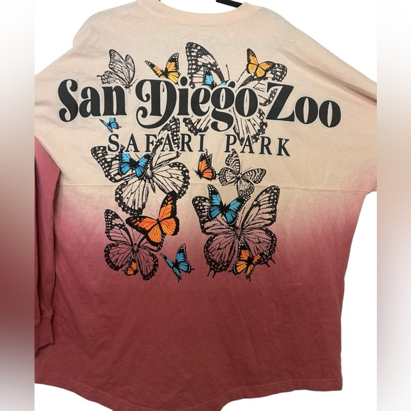 SPIRIT JERSEY Tops - San Diego Zoo Safari Park Butterfly Spirit Jersey - Pink Ombré Dip Dye Size XXL